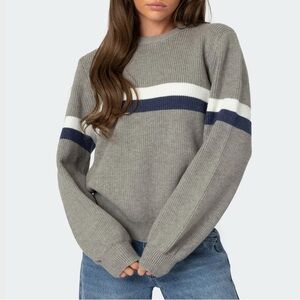 Nautical stripe grey sweater